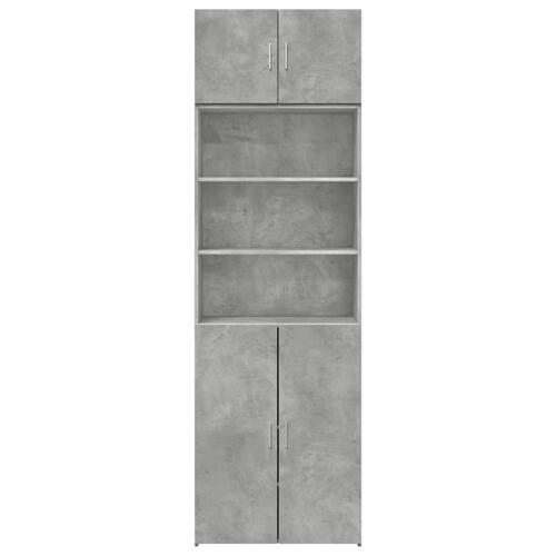Skab 70x42,5x225 cm smalt konstrueret træ betongrå