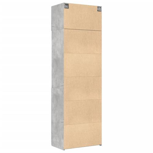 Skab 70x42,5x225 cm smalt konstrueret træ betongrå