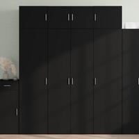 Opbevaringsskab 80x42,5x225 cm konstrueret træ sort