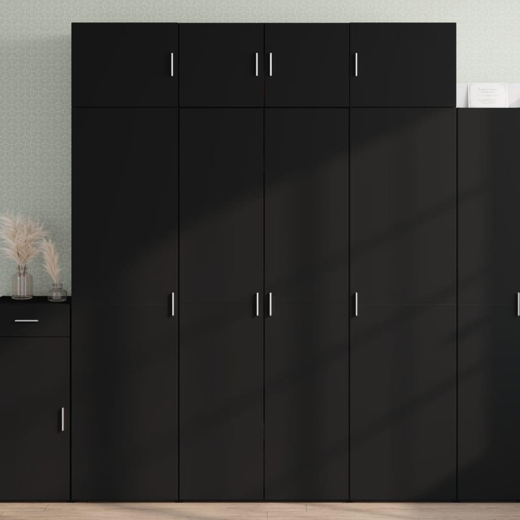 Opbevaringsskab 80x42,5x225 cm konstrueret træ sort