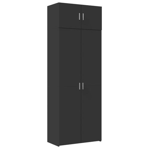 Opbevaringsskab 80x42,5x225 cm konstrueret træ sort