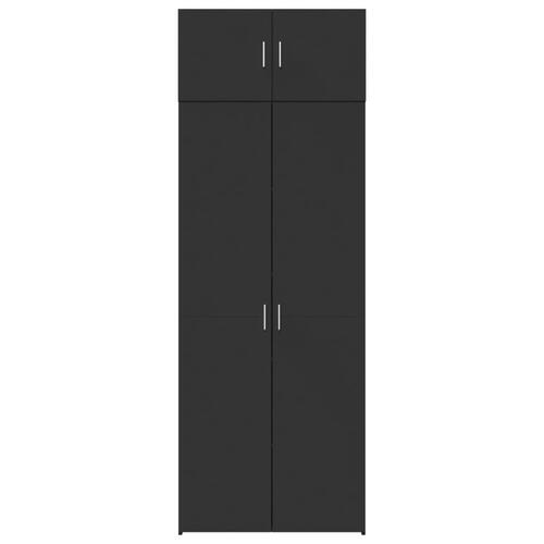 Opbevaringsskab 80x42,5x225 cm konstrueret træ sort