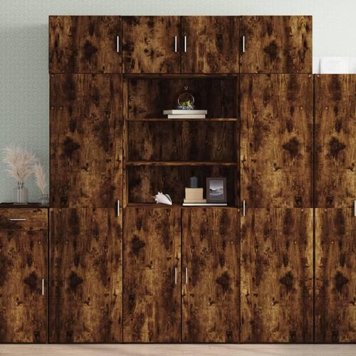 Skab 80x42,5x225 cm konstrueret træ røget egetræsfarve