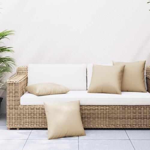 Sofapuder 4 stk. 60x60 cm stof beige