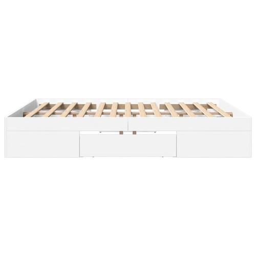 Sengestel 180x200 cm konstrueret træ hvid