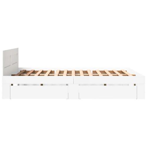 Sengeramme med hovedgærde uden madras Hvid 160x200 cm
