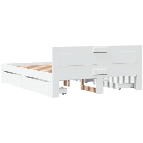 Sengeramme med hovedgærde uden madras Hvid 160x200 cm