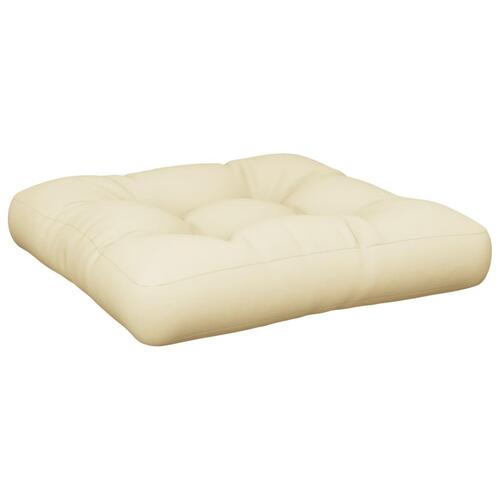 Pallehynde 60x60x12 cm stof cremefarvet