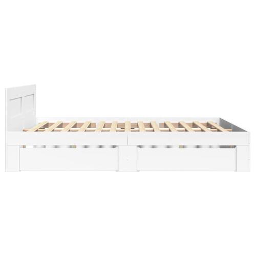 Sengeramme med hovedgærde uden madras Hvid 120x200 cm