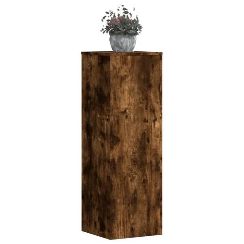 Plantestativ 33x33x100 cm konstrueret træ røget egetræsfarve