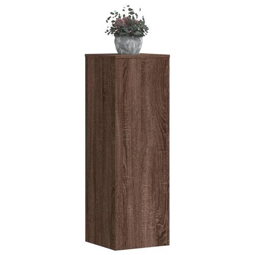 Plantestativ 33x33x100 cm konstrueret træ brun egetræsfarve