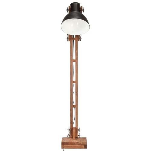 Gulvlampe E27 massivt mangotræ sort