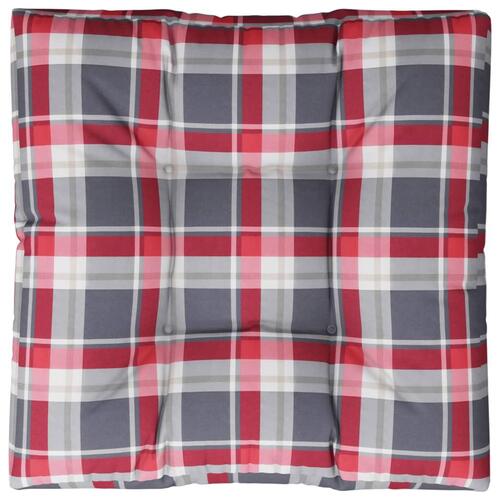Pallehynde 70x70x12 cm stof rødternet