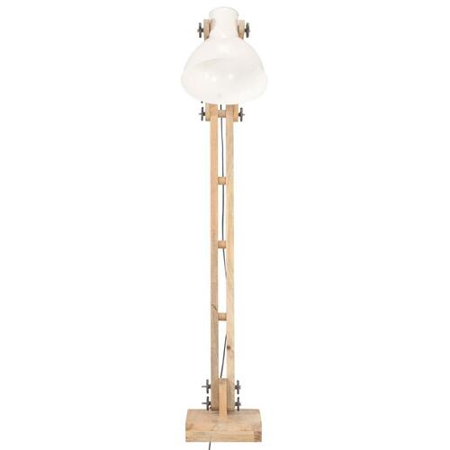 Gulvlampe E27 massivt mangotræ hvid