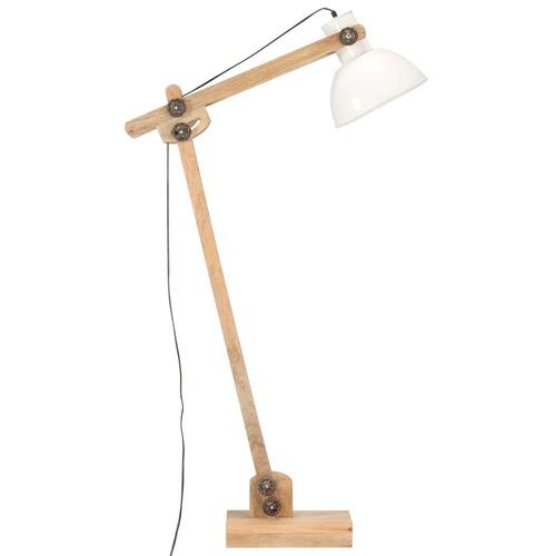 Gulvlampe E27 massivt mangotræ hvid
