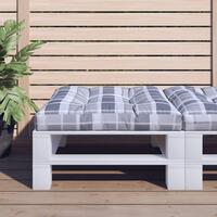 Pallehynde 80x80x12 cm stof gråternet