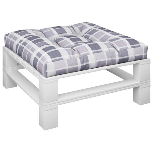 Pallehynde 80x80x12 cm stof gråternet