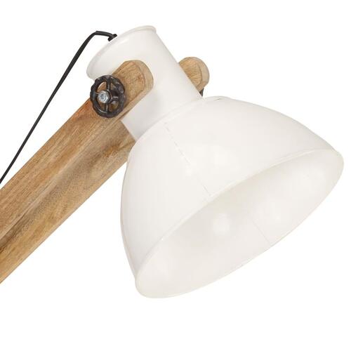 Gulvlampe E27 massivt mangotræ hvid