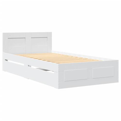 Sengeramme med hovedgærde uden madras Hvid 90x190 cm