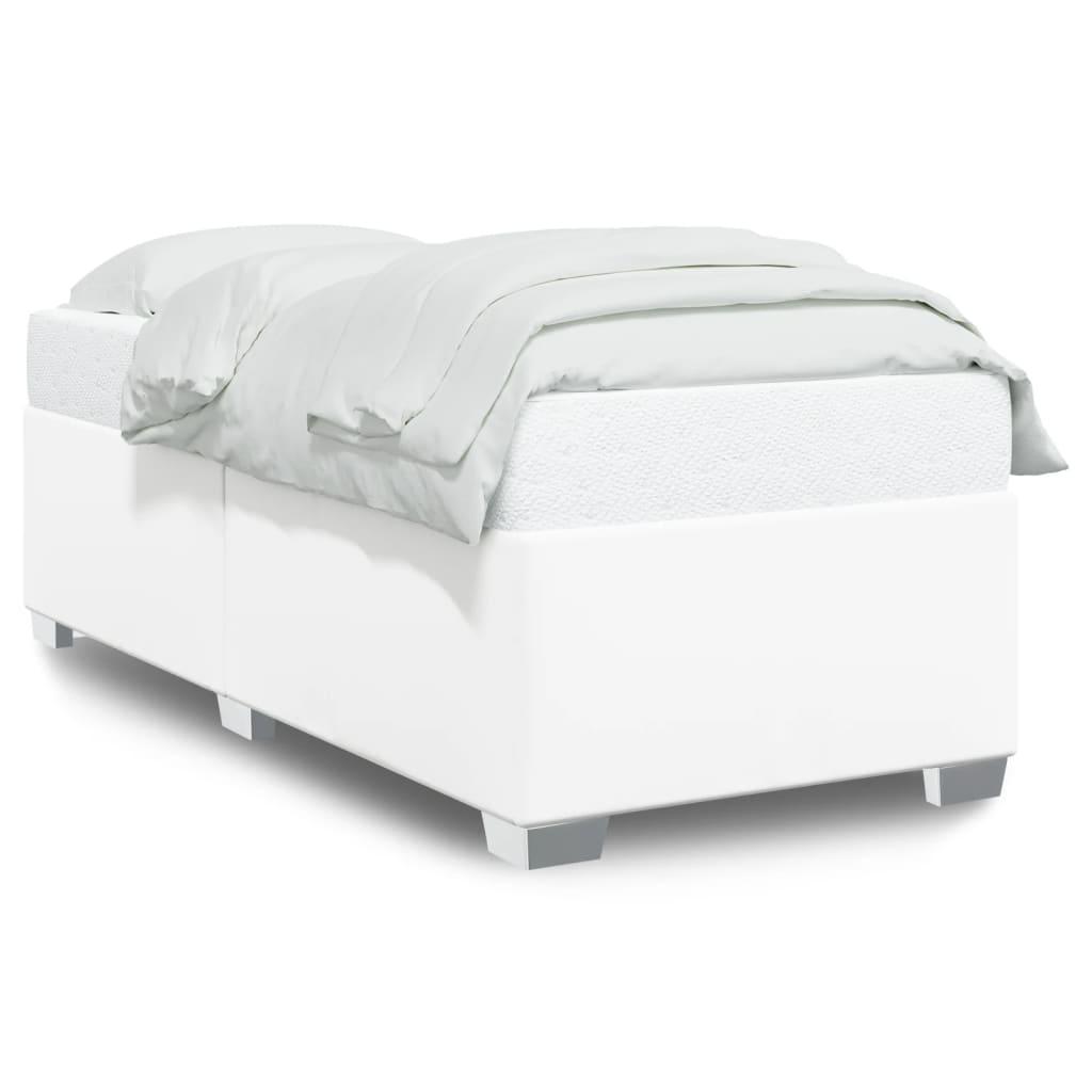 Sengeramme 90x200 cm kunstlæder hvid billede
