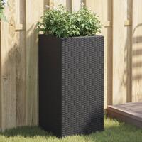 Plantekasser 2 stk. 40x40x60 cm polyrattan sort