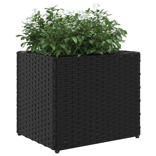 Plantekasser 2 stk. 36x30x32 cm polyrattan sort
