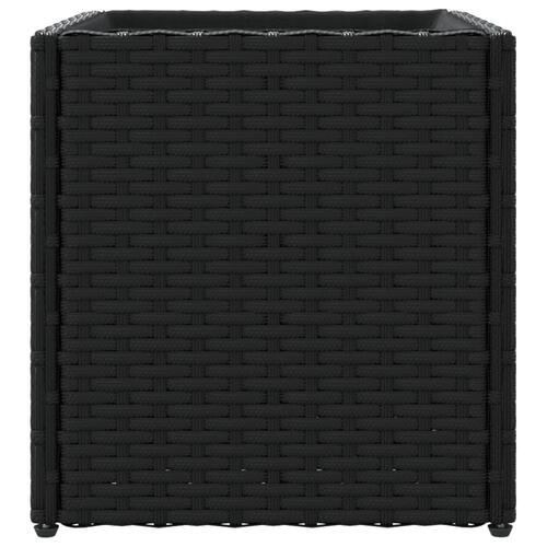 Plantekasser 2 stk. 36x30x32 cm polyrattan sort