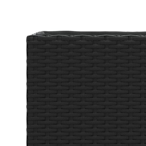 Plantekasser 2 stk. 36x30x32 cm polyrattan sort