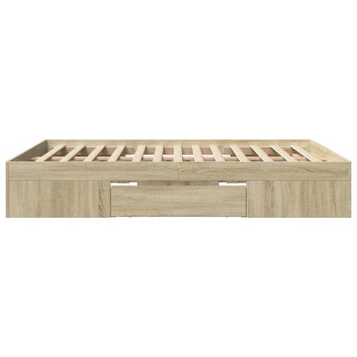 Sengeramme 160x200 cm uden madras konstrueret træ sonoma-eg