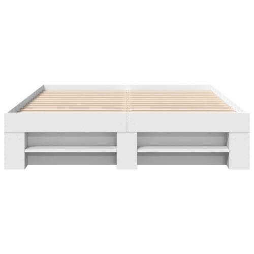 Sengestel 140x200 cm konstrueret træ hvid