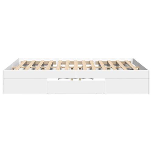 Sengestel 140x200 cm konstrueret træ hvid