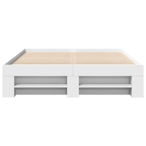 Sengestel 140x190 cm konstrueret træ hvid