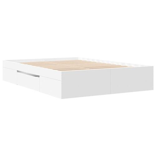 Sengestel 140x190 cm konstrueret træ hvid