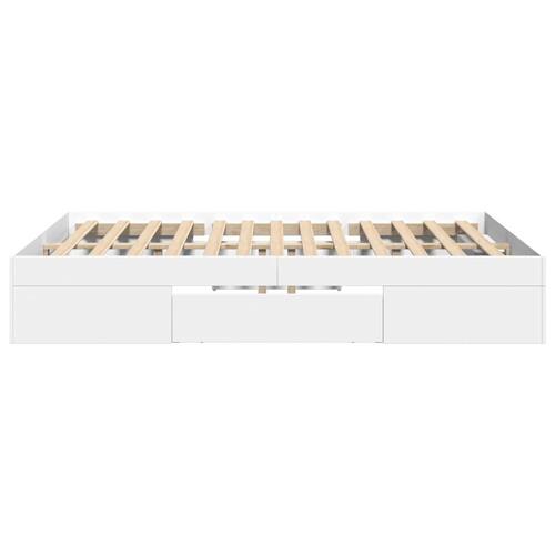 Sengestel 120x200 cm konstrueret træ hvid