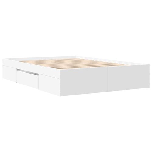 Sengestel 120x200 cm konstrueret træ hvid