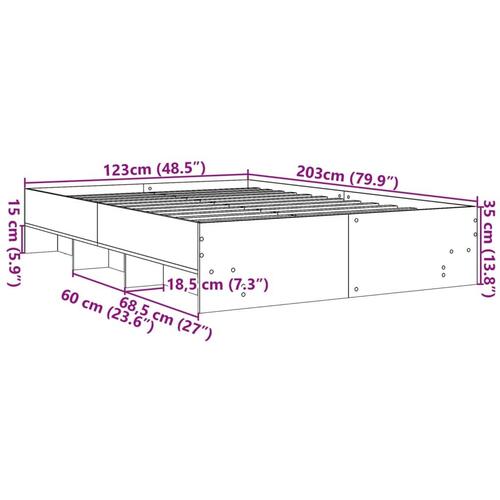 Sengestel 120x200 cm konstrueret træ hvid
