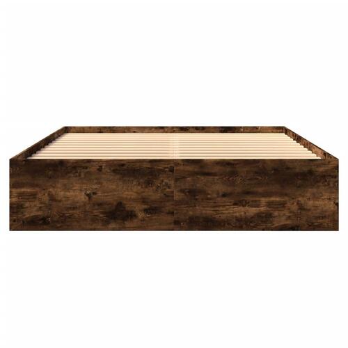 Sengeramme uden madras 160x200 cm konstrueret træ røget eg