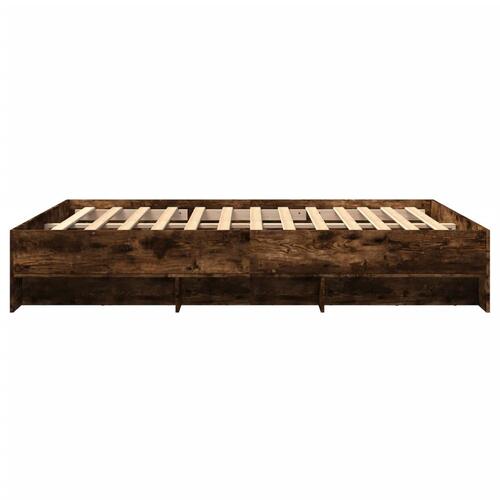 Sengeramme uden madras 160x200 cm konstrueret træ røget eg