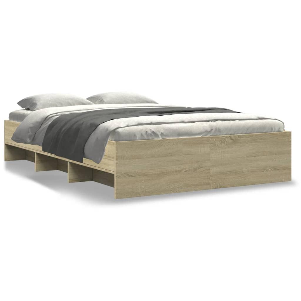 Sengeramme 140x200 cm uden madras konstrueret træ sonoma-eg