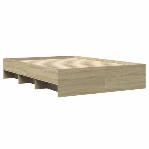 Sengeramme 140x200 cm uden madras konstrueret træ sonoma-eg