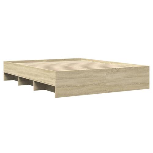 Sengeramme 150x200 cm uden madras konstrueret træ sonoma-eg