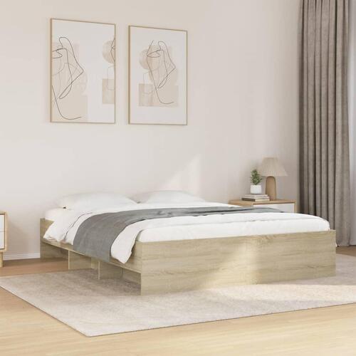 Sengeramme 150x200 cm uden madras konstrueret træ sonoma-eg
