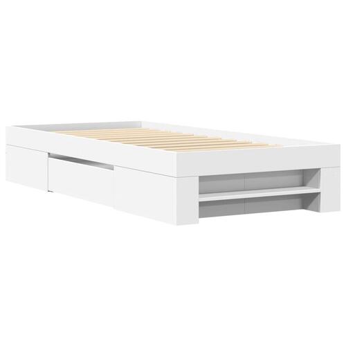 Sengeramme 90x190 cm konstrueret træ hvid