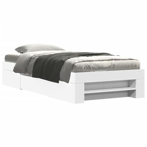 Sengeramme 90x190 cm konstrueret træ hvid