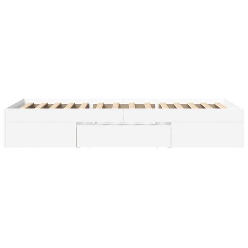 Sengeramme 90x190 cm konstrueret træ hvid