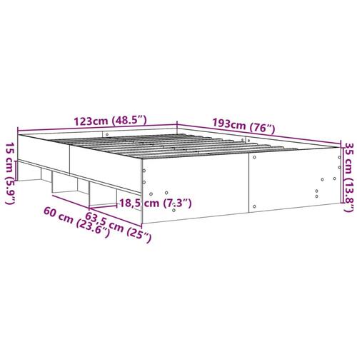 Sengestel 120x190 cm konstrueret træ hvid