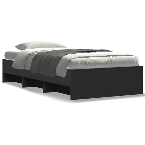 Sengeramme 75x190 cm konstrueret træ sort