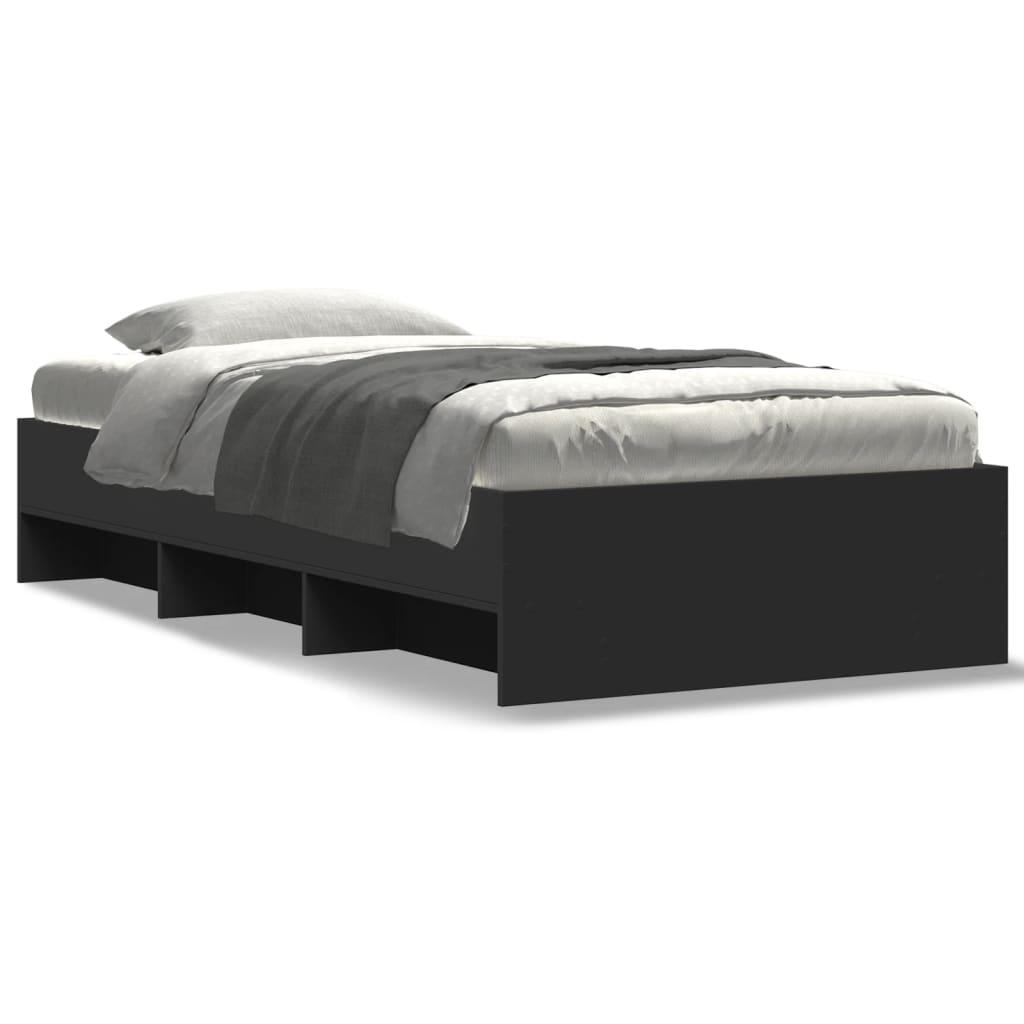 Sengeramme 75x190 cm konstrueret træ sort