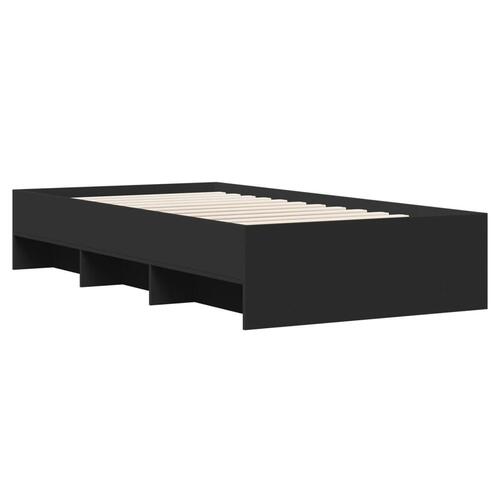 Sengeramme 75x190 cm konstrueret træ sort