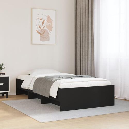 Sengeramme 75x190 cm konstrueret træ sort